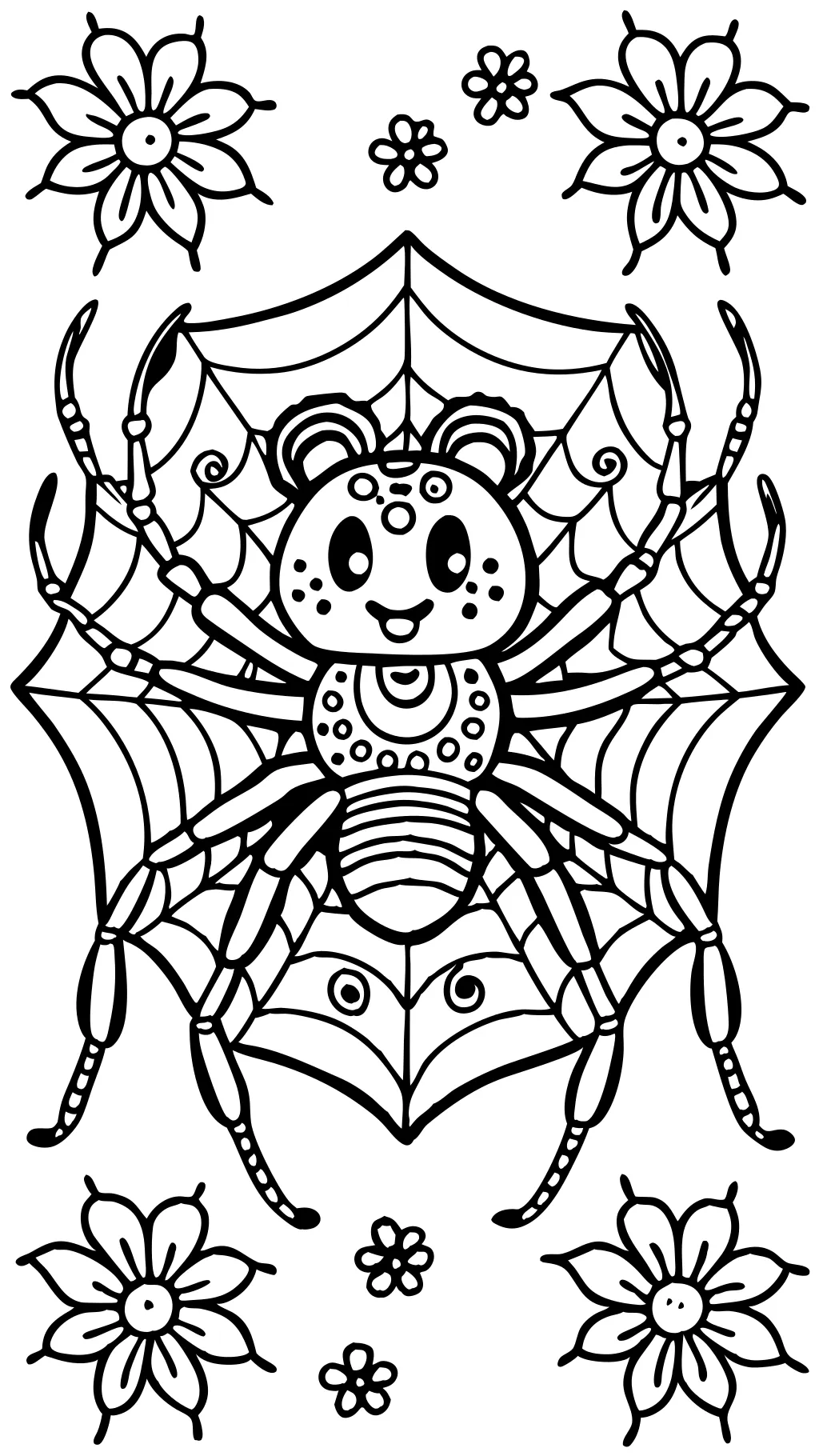 coloring page of a spider